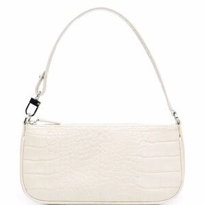 Genuine leather white croc-embossed shoulder bag by far street style
